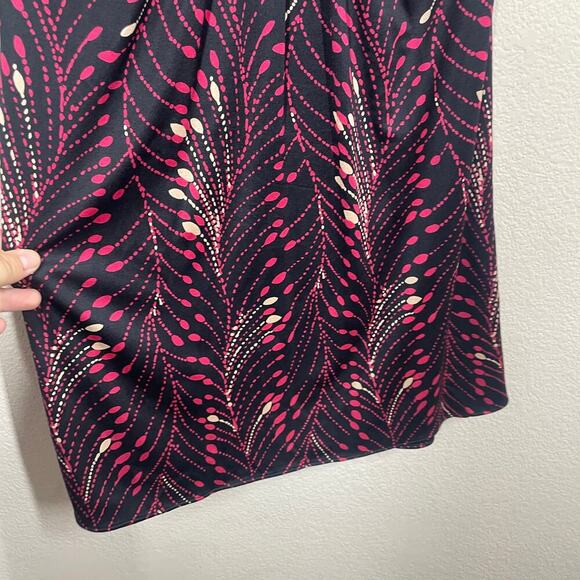 Temperley London 8 Plunging Neck Dress Black Pink 100% Silk Abstract Print - Picture 6 of 8